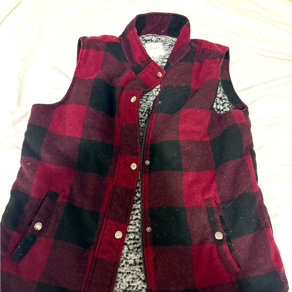 Buffalo Checkered Vest with Snap Buttons